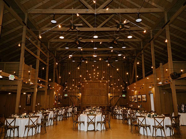 Ventura county and Camarillo wedding venue with catering inside barn