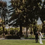 a couple at an outdoor wedding at Camarillo Ranch