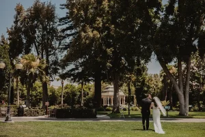 a couple at an outdoor wedding at Camarillo Ranch